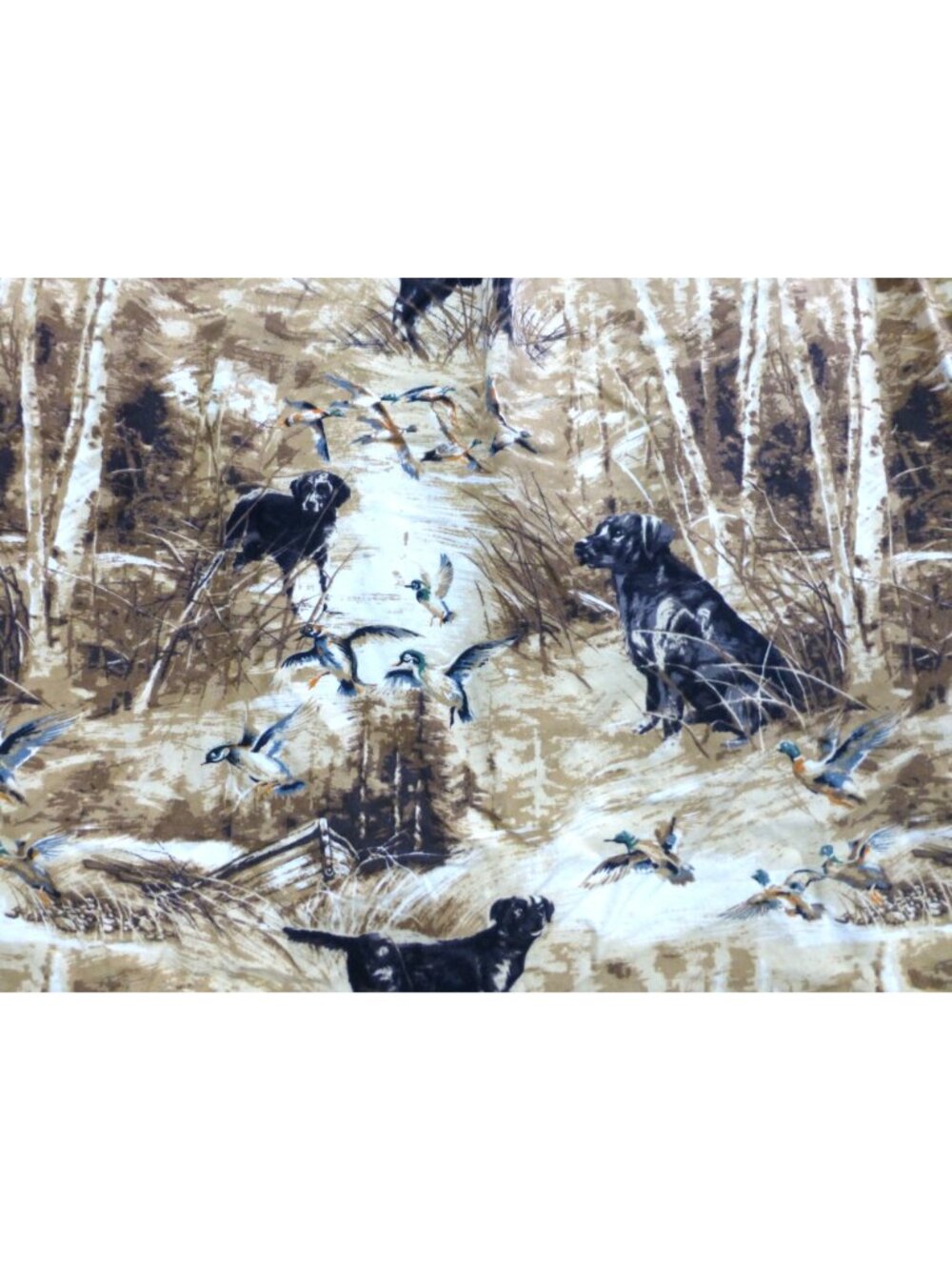 North River Mens Hunting-Themed Button-Up Shirt L 100% Cotton Brown Dogs & Ducks - Picture 12 of 15